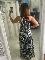 Printed Halter Neck Maxi Dress