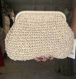 Beige & Pearl Clutch