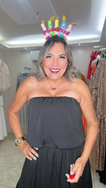 Black Strapless Maxi Dress