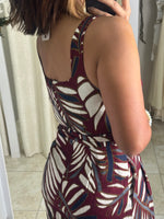 Burgundy Printed Jumpsuit