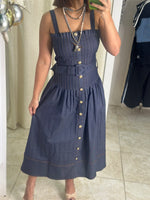 Pleating Detail Midi Dress