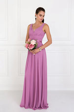 Rose Pink Chiffon Long Dress
