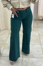 TC Mid Rise Wide Leg Hem Pants