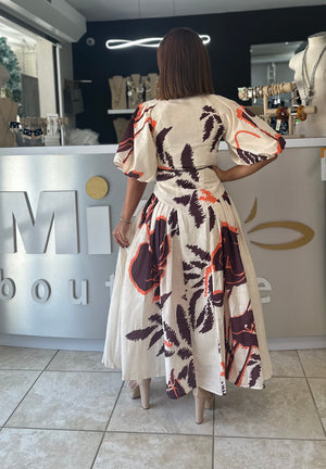Nude Flowers Dress