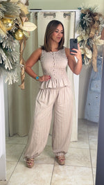 Khaki Linen Pant Set