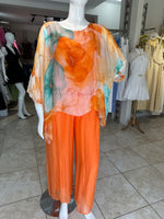 Italian Silk Print Pants Set