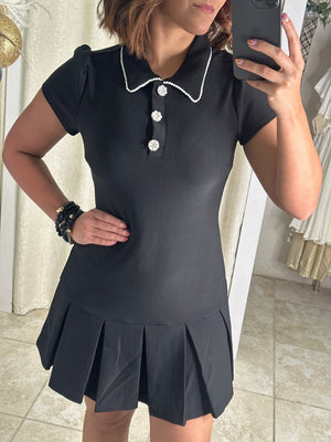 Black & Pearl Mini Dress