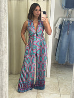 Pleated Satin Jumpsuit