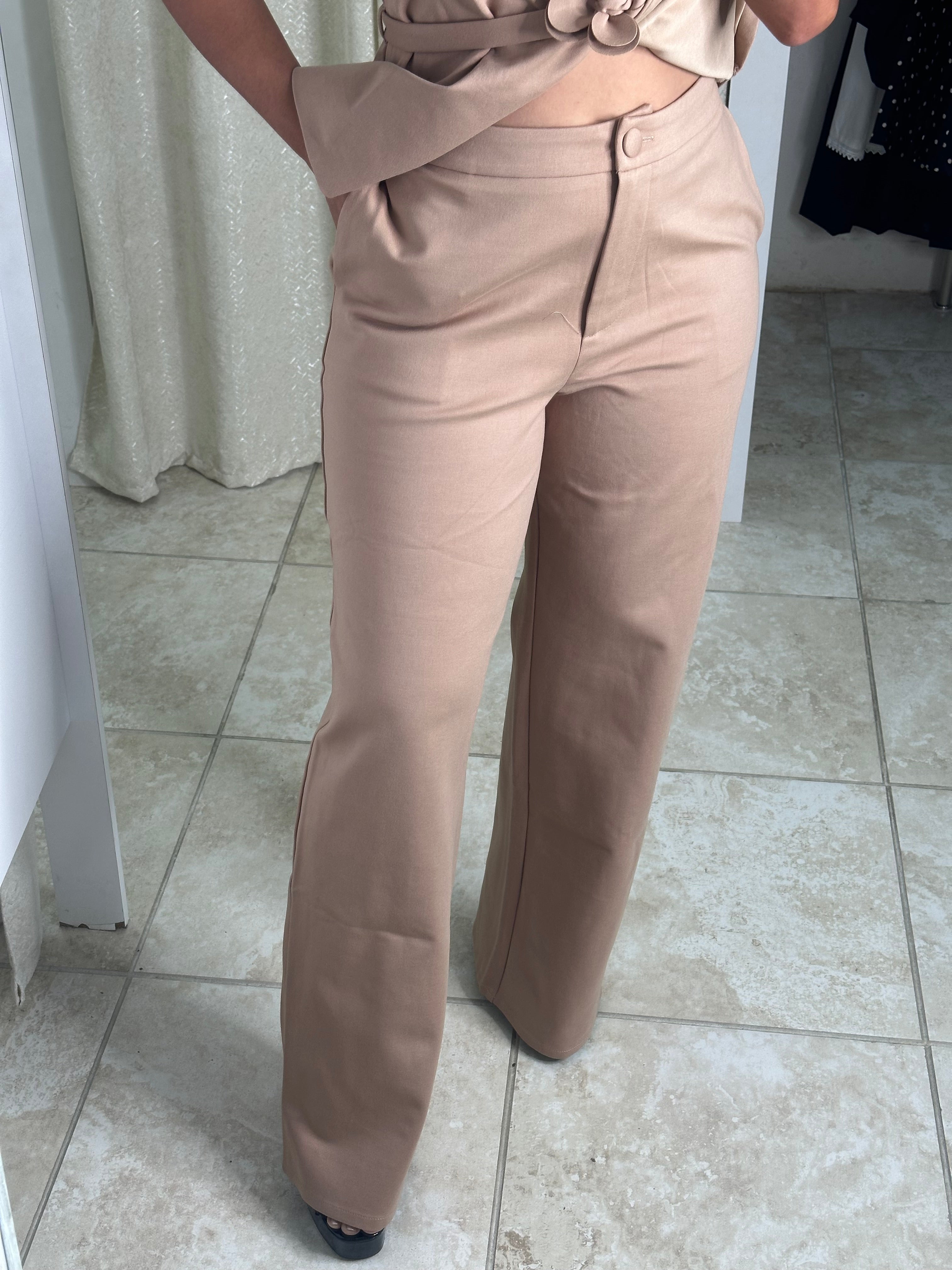 Nude Tube Top & Pants Set