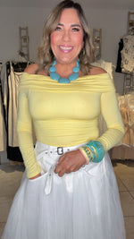 Knit Ruched Off Shoulder Top