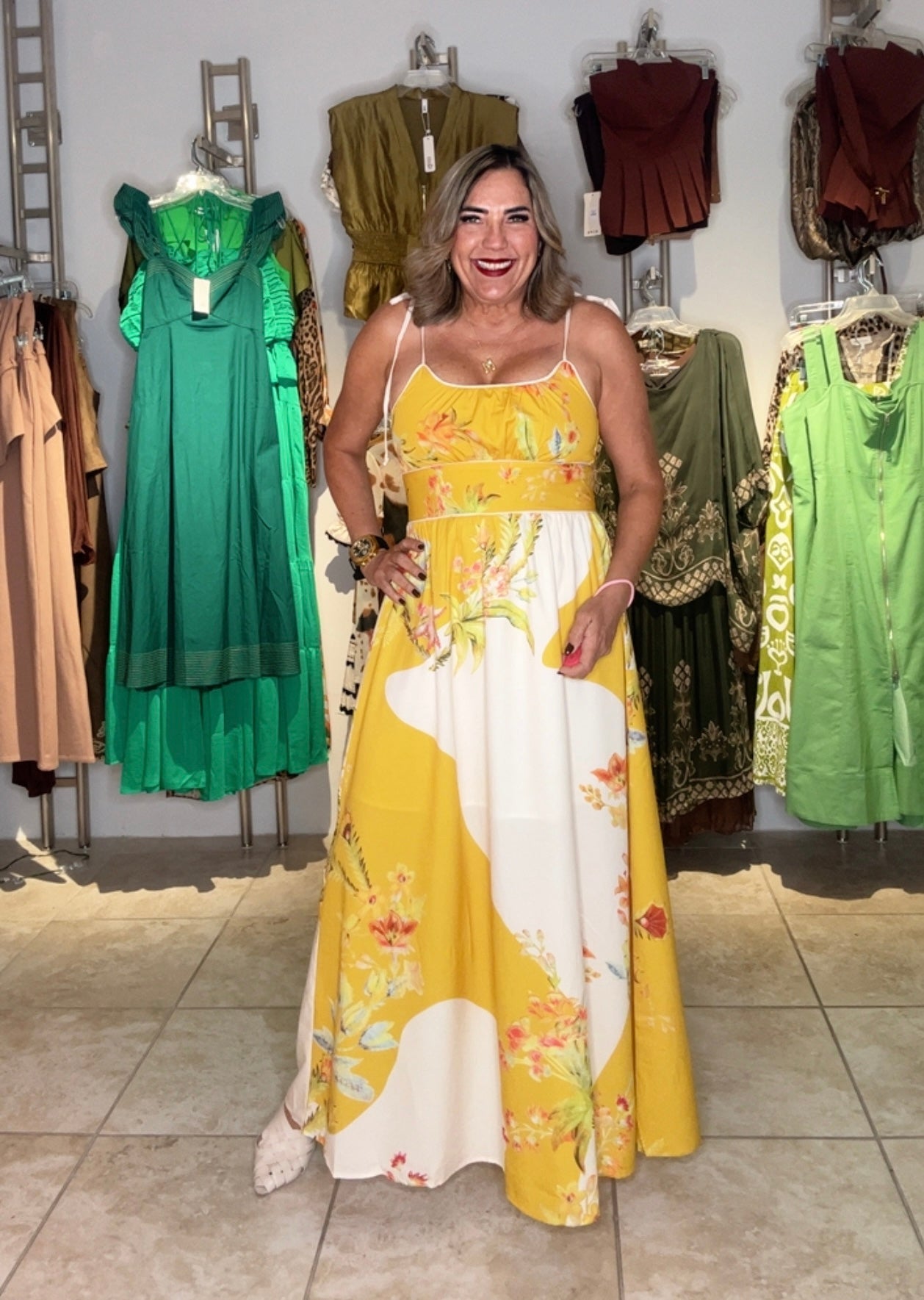 Yellow & Flowers Dress