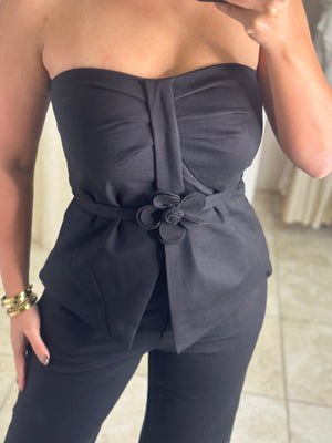 Black Strapless Pant set
