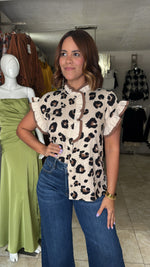 Mocha Animal Print Blouse