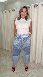 One size Barrel elastic jeans