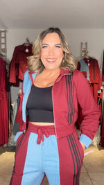 Burgundy Travel Pant Set