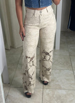 Cream Flower Pant