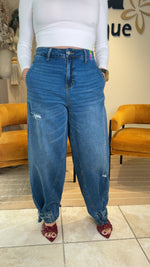 Medium Wash High Waist Barrel Jean