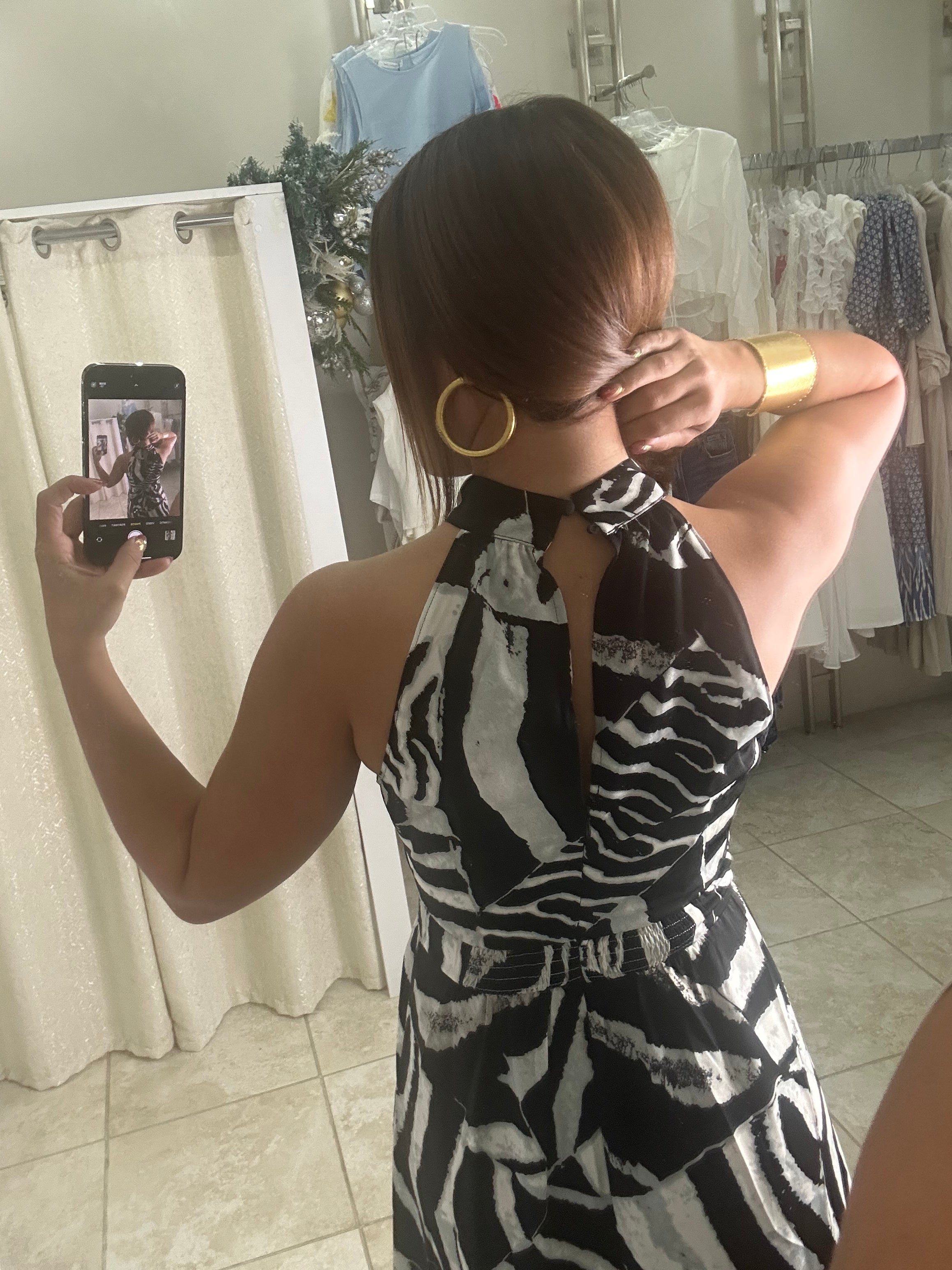 Printed Halter Neck Maxi Dress