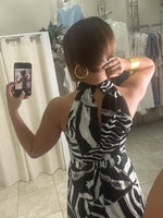 Printed Halter Neck Maxi Dress