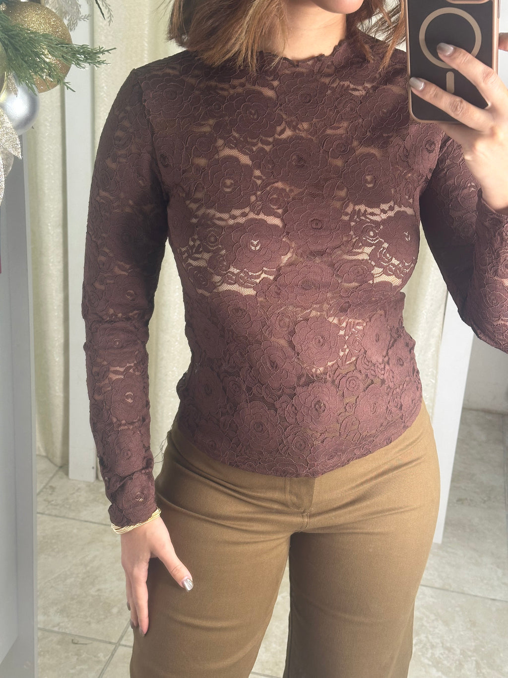 Chocolate Lace Top
