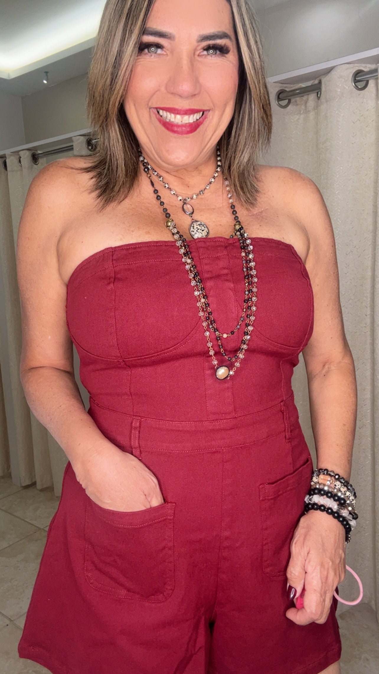 Garnet Denim Tube Romper