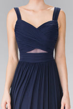 Pleated Bodice Long Dress