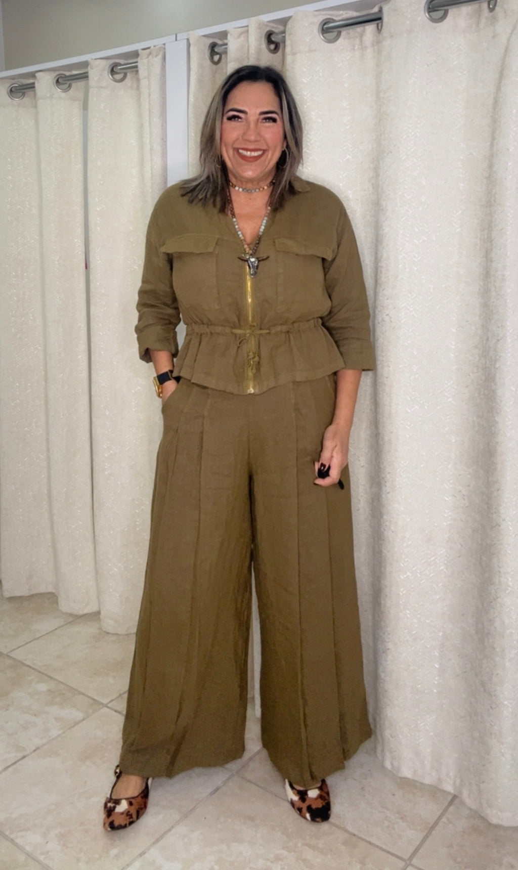Linen Jacket & Pants Set