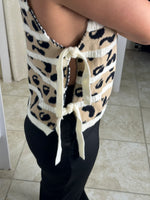 Taupe Stripe Leopard Vest
