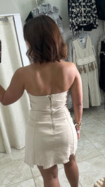Cream Denim Short Dress