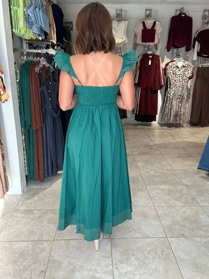 Hunter Green Midi Dress