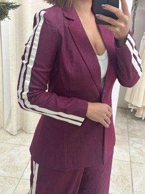 Burgandy  Denim Pants Set