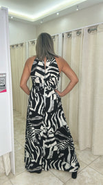 Printed Halter Neck Maxi Dress
