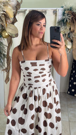 Ivory/Brown Polka Dot Maxi Dress