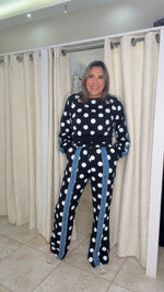 Polka Dot Denim Pants Set