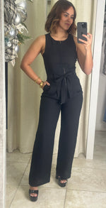 Black High Neck Zipper Jumpsuit