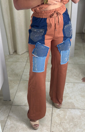 Rust & Denim Pant Set