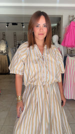Taupe A Line Stripe Set
