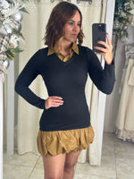 Black Bubble Shirt Dress