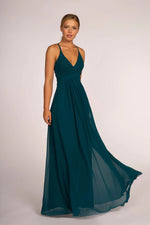 Chiffon Ruched Long Dress