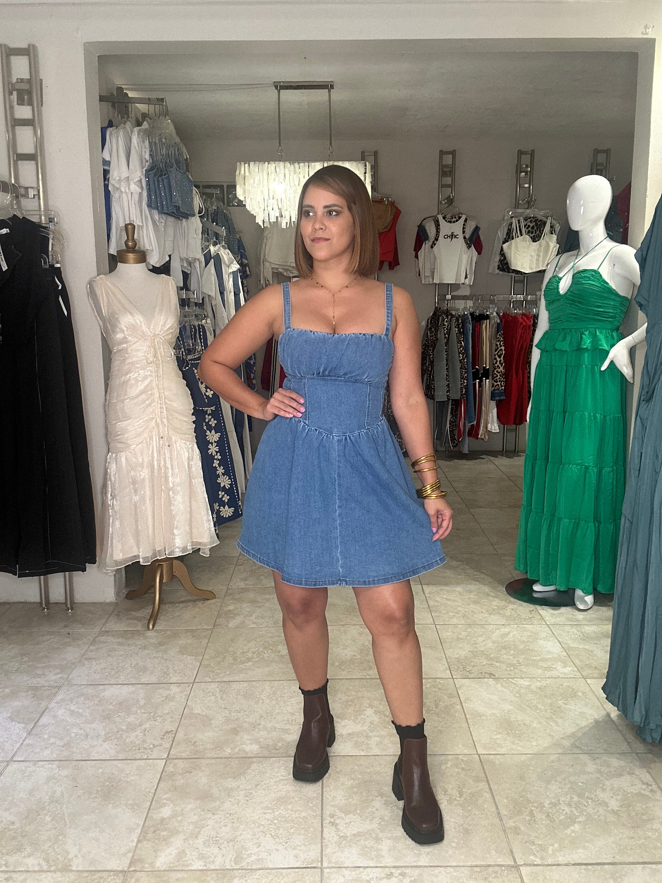 Denim Short Dress