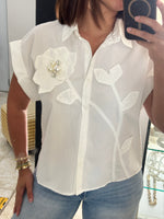 Flower & Pearl Rhinestone Shirt