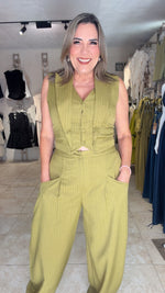 Moss Green Elegant Pant Set