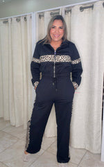Black Leopard Pants Set