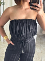 Black Satin Top & Pant Set