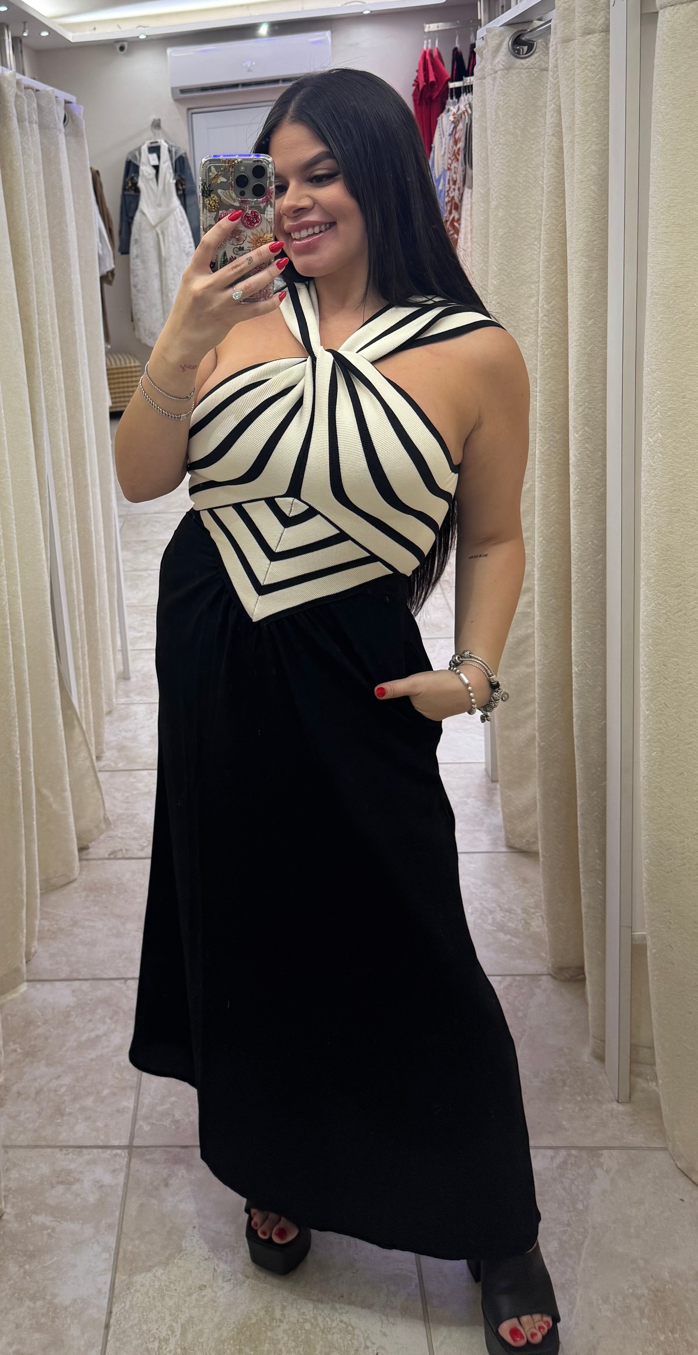 Black & White Maxi Dress