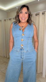 Bubble Denim Pant Set