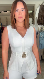 Shoulder Pad Romper