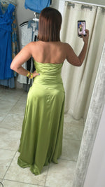 Lime Satin Dress