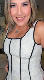 Embroidery Cream Midi Dress