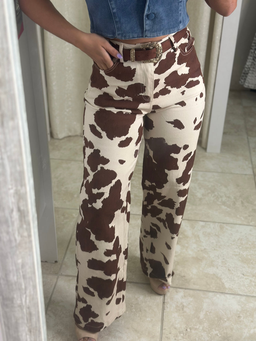 Cow Print Pants